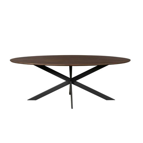 Table à Manger Ovale Bois Foncé 240 Cm Lexton