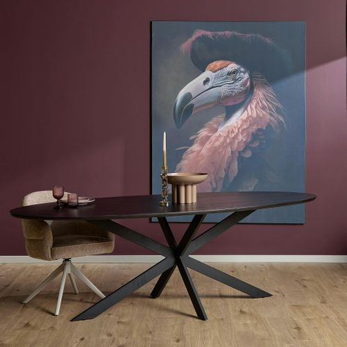 Table Ovale Noire Bois De Chêne 240 Cm Lexton