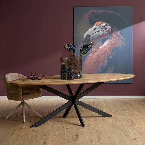 Table à Manger Ovale Bois De Chêne 210 Cm Lexton