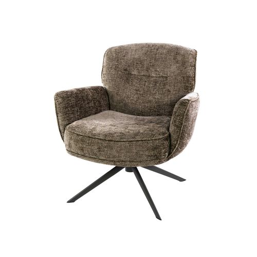 Fauteuil Salon Pivotant Beige Chaud à Dossier Souple Ascoli