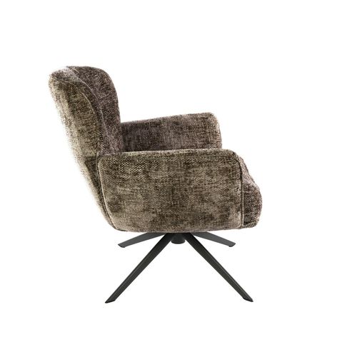Fauteuil Salon Pivotant Beige Chaud à Dossier Souple Ascoli