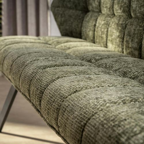 Banc De Table Vert Chenille Pieds Anthracite 180 Cm Melbourne