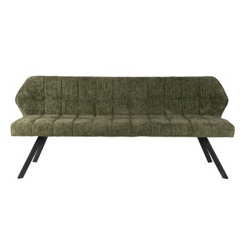Banc De Table Vert Chenille Pieds Anthracite 180 Cm Melbourne