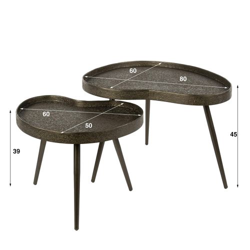 Table De Salon Vintage Forme Organique (lot De 2) Ralf