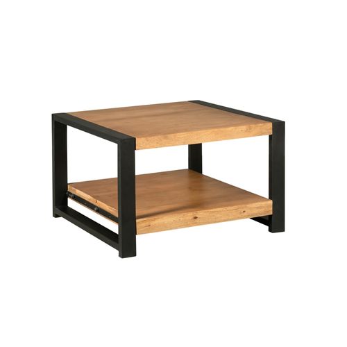 Table Basse Carrée Bois Métal Milora