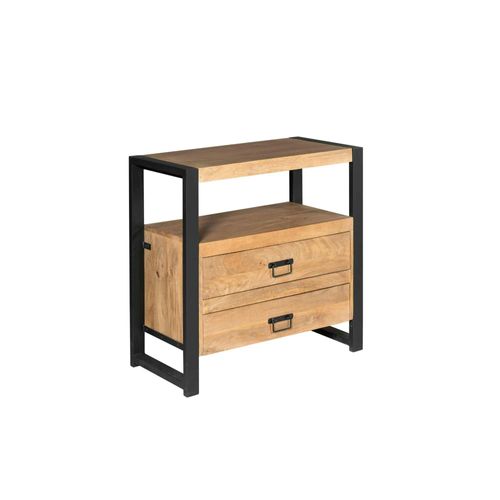 Commode Bois Métal 2 Tiroirs Milora