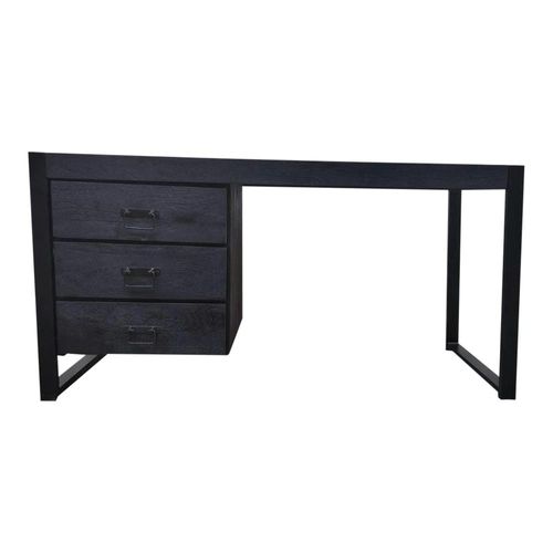 Bureau Bois Noir 3 Tiroirs Milora