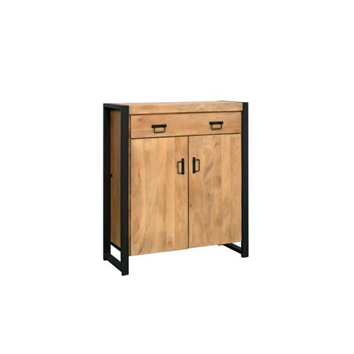 Meuble De Rangement Bois Métal 2 Portes Milora