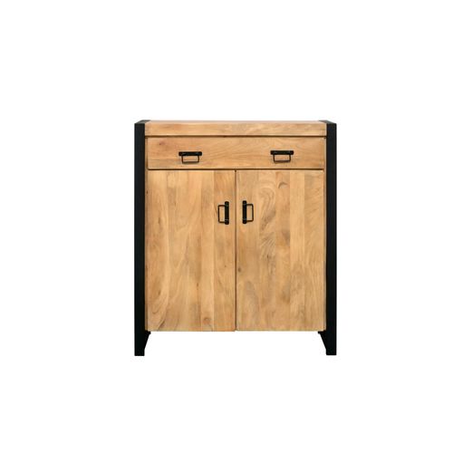 Meuble De Rangement Bois Métal 2 Portes Milora