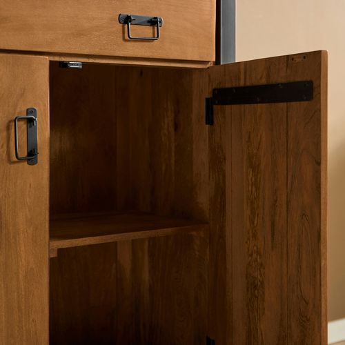 Meuble De Rangement Bois Métal 2 Portes Milora