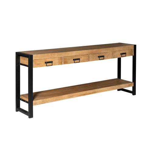Console XXL Bois Métal 180 Cm Milora