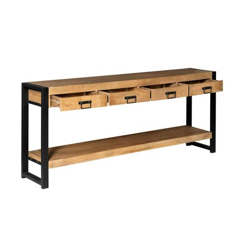 Console XXL Bois Métal 180 Cm Milora