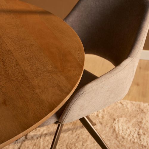 Table Ronde Bois à Pied Rainuré D.150 Cm Calero