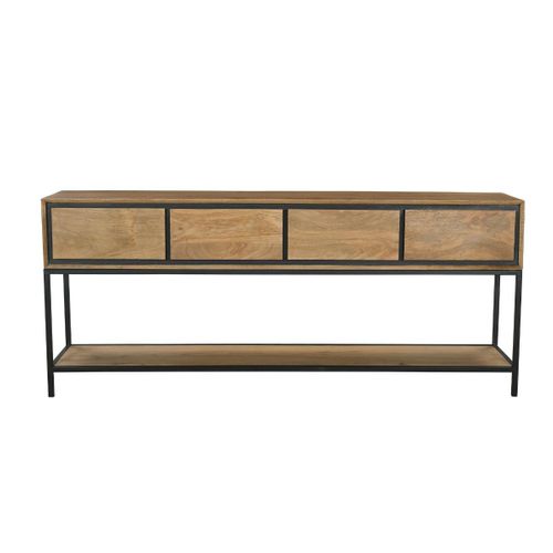 Grande Console D'entrée Bois Cadre Noir 180 Cm Uvea