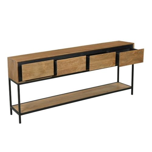 Grande Console D'entrée Bois Cadre Noir 180 Cm Uvea
