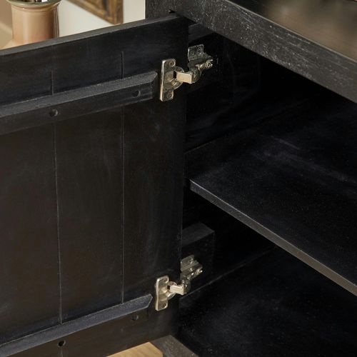 Bibliothèque Salon Bois Noir Montaro