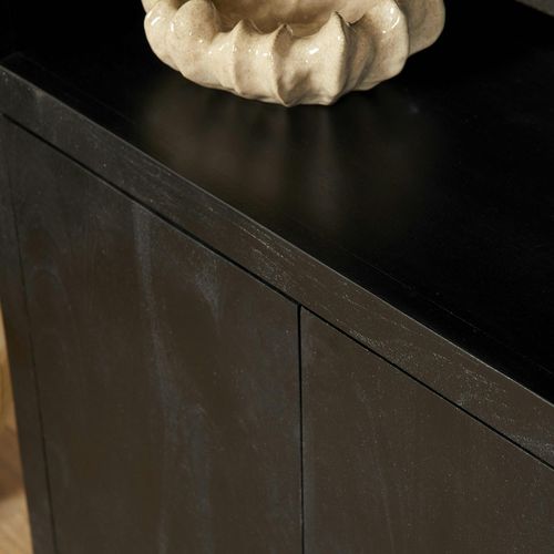 Bibliothèque Salon Bois Noir Montaro