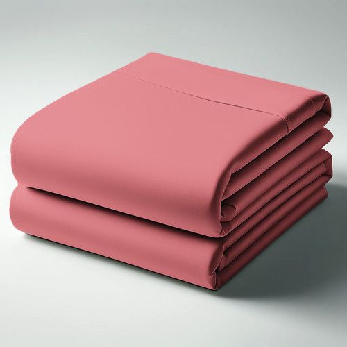 Drap Plat Coton Vieux Rose - 240 X 300 cm