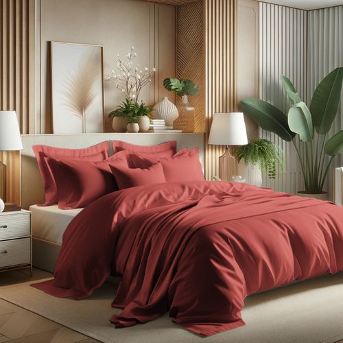 Housse de couette coton TERTIO® Terracotta - 200 X 200 cm