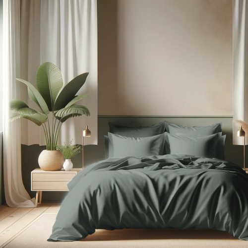 Drap Plat Coton Lichen - 180 X 290 cm