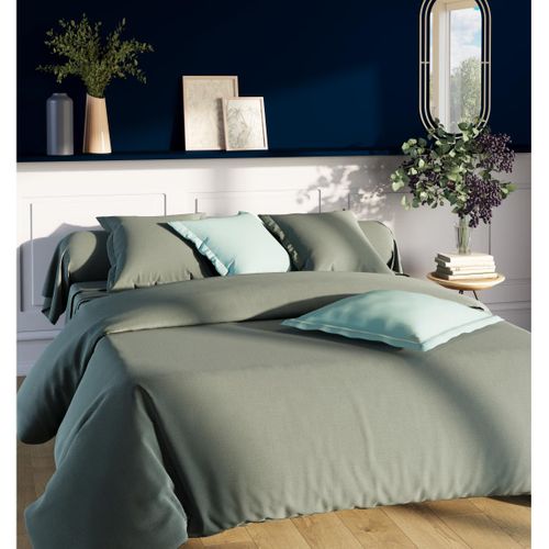 Taie D'oreiller Coton Tertio®  Lichen -63 X 63 Avec Volant