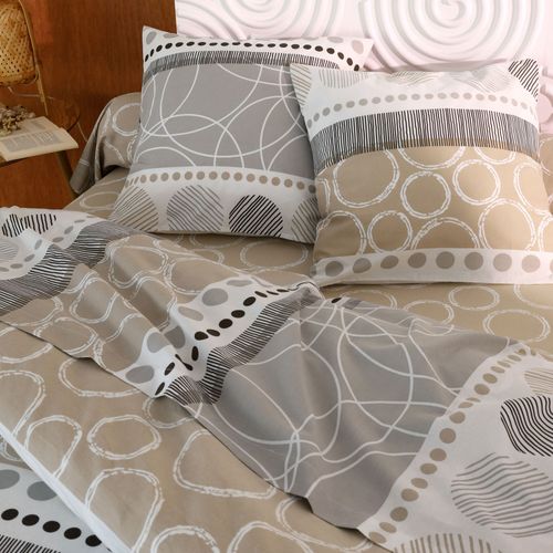 Drap-housse 140x190x28 Beige En Coton