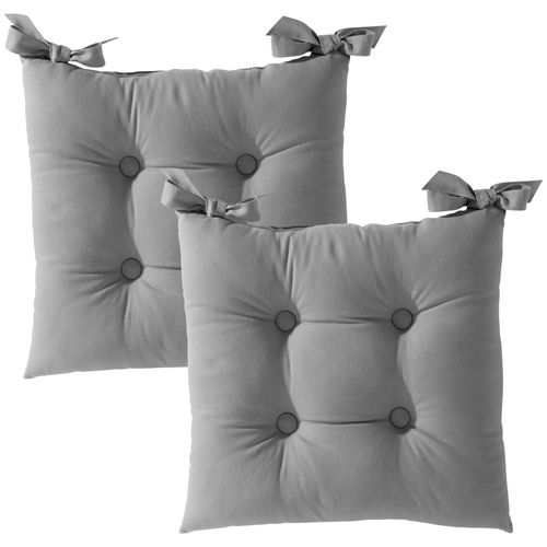 Lot de 2 Galettes 40x40 Gris Moyen En Coton