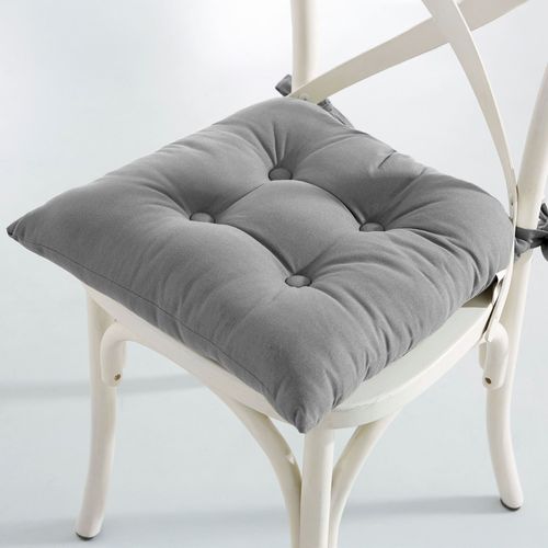 Lot de 2 Galettes 40x40 Gris Moyen En Coton