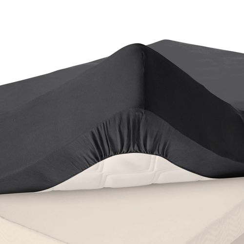 Drap-housse Grand Bonnet 90x190x32 Gris Anthracite En Coton