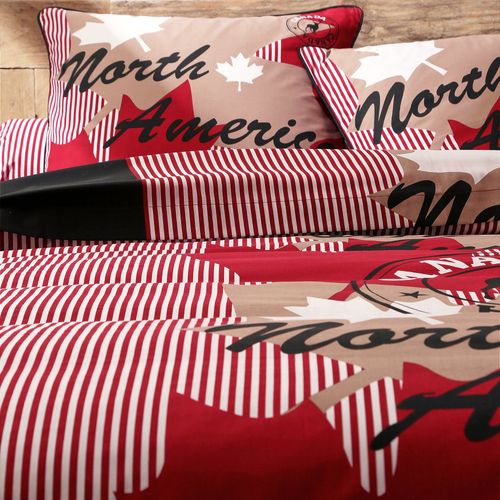 Housse De Couette 240x220 Rouge En Coton