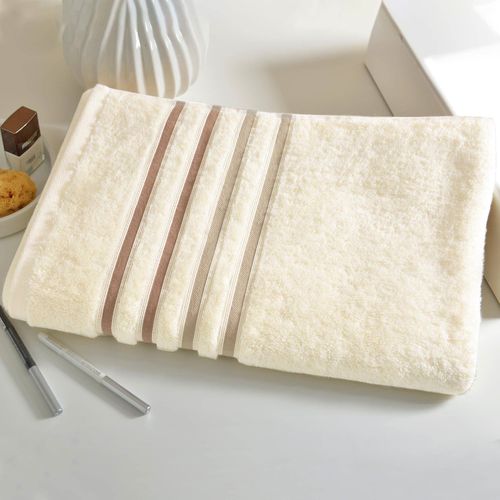 Drap De Bain 70x140 Blanc Écru En Acrylique