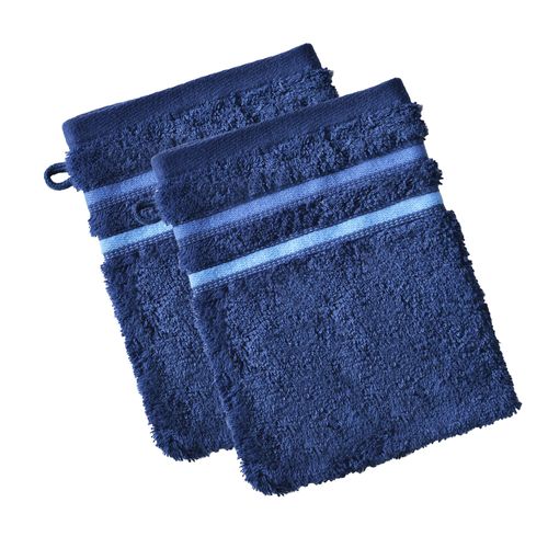 Gant De Toilette 15x21 Bleu Marine En Acrylique