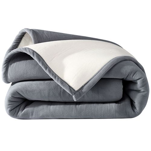 Couverture  Très Chaude 180x220 Gris En Polyester