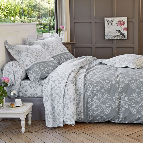 Drap-housse 90x190x28 Gris En Coton