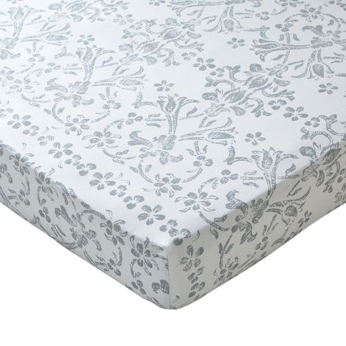 Drap-housse 90x190x28 Gris En Coton
