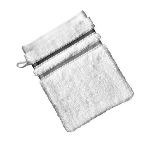 Gant De Toilette 15x21 Blanc Gris En Acrylique