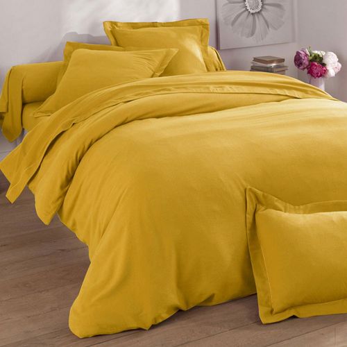 Drap-housse 160x200x28 Jaune Moutarde En Coton