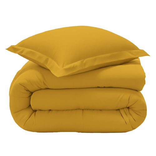 Housse De Couette 140x200 Jaune Moutarde En Coton