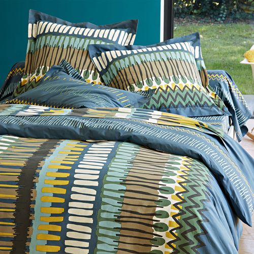Housse De Couette 140x200 Bleu En Coton