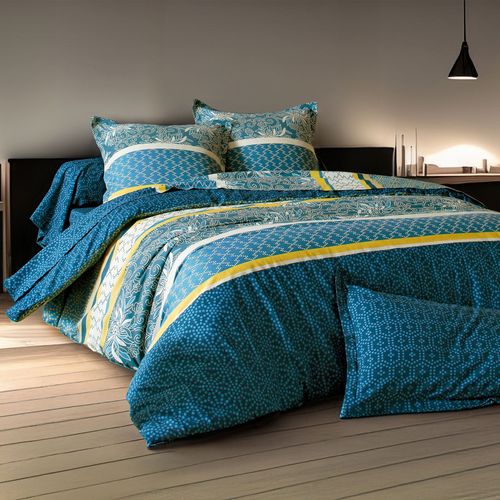 Drap-housse 90x190x28 Bleu En Coton