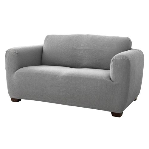 Housse Canapé 2 Places Gris Perle En Polyester