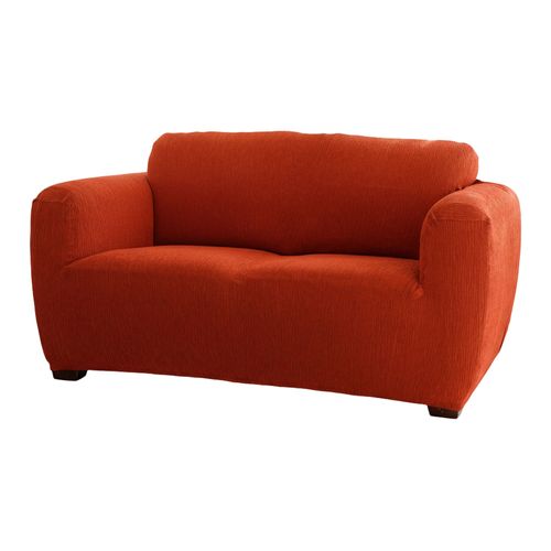 Housse Canapé 2 Places Orange Terracotta En Polyester