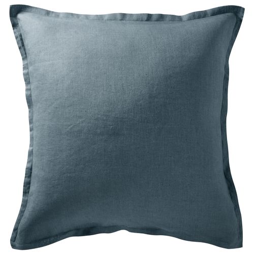 Taie Volant 63x63 Bleu Orage En Lin