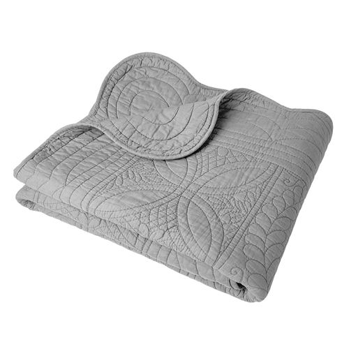 Plaid 150x150 Gris Perle En Coton