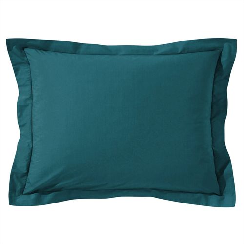 Taie Volant 50x70 Bleu Canard En Coton