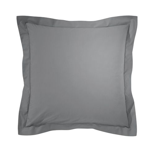 Taie Volant 50x70 Gris Minéral En Coton