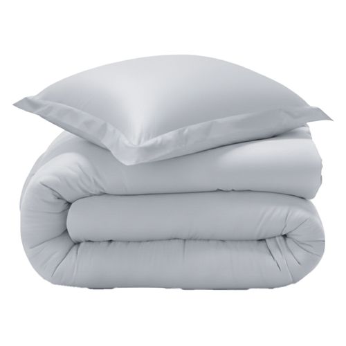 Housse De Couette 140x200 Gris Perle En Coton