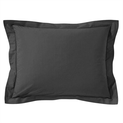 Taie Volant 50x70 Gris Souris En Coton