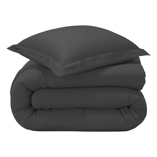 Housse De Couette 140x200 Gris Souris En Coton