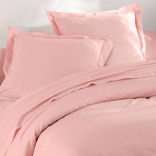 Drap-housse 180x200x28 Rose Thé En Coton